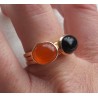 Vergulde ringen set gezet met Carneool en Onyx 18 mm