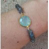 Armband met Labradoriet en Chalcedoon