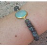 Armband met Labradoriet en Chalcedoon