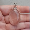 Zilveren hanger gezet met ovale cabochon Rozenkwarts