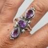 925 Sterling zilveren ring facet Amethist 19.7 mm