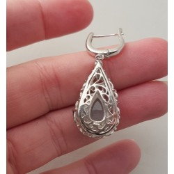 Zilveren oorbellen met Chalcedoon, Amethist, Topaas en Peridot
