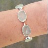 Zilveren armband gezet met ovale facet aqua Chalcedoon schak