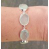Zilveren armband gezet met ovale facet aqua Chalcedoon schak