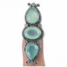 925 Sterling zilveren ring aqua Chalcedoon 19.7 mm