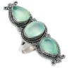 925 Sterling zilveren ring aqua Chalcedoon 19.7 mm
