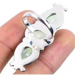 925 Sterling zilveren ring aqua Chalcedoon 19.7 mm