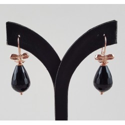 Oorbellen met zwarte Onyx briolet