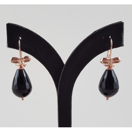 Oorbellen met zwarte Onyx briolet