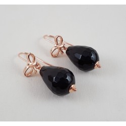 Oorbellen met zwarte Onyx briolet
