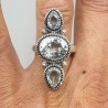 925 Sterling zilveren ring blauw Topaas 17.3 mm