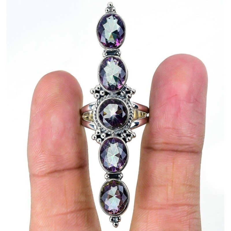 925 Sterling zilveren ring met Mystic Topaas 19 mm