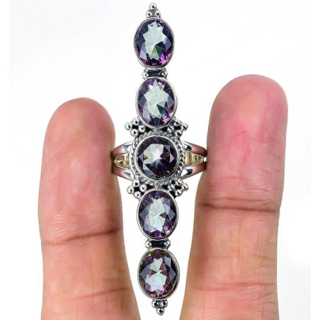 925 Sterling zilveren ring met Mystic Topaas 19 mm
