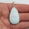 Zilveren hanger met druppelvormige cabochon blauwe Aragoniet