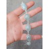 Zilveren armband gezet met cabochon geslepen Aquamarijn
