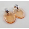 Creolen met ovale hanger van Champagne Topaas