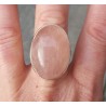 Zilveren ring gezet met grote ovale cabochon Rozenkwarts 18.5