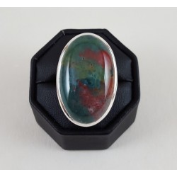 Zilveren ring gezet met ovale Bloedsteen 16.5 mm