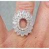 Zilveren ring met ovale facet geslepen regenboog Maanstenen 17.3