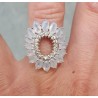 Zilveren ring met ovale facet geslepen regenboog Maanstenen 17.3