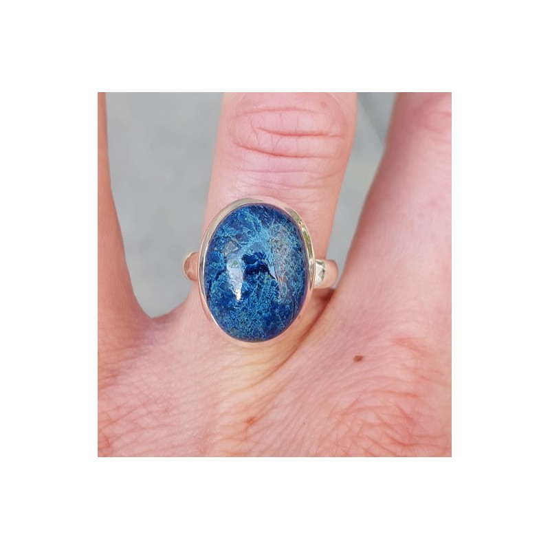 Zilveren ring gezet met ovale Shattuckiet 17 mm