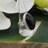 Zilveren ring met grote brede ovale zwarte Onyx 19.5 mm
