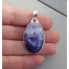 Zilveren hanger gezet met ovale cabochon Bertrandiet