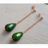 Oorbellen met Emerald groene Jade briolet