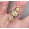 Zilveren ring gezet met drie Ethiopsiche Opalen 19 mm