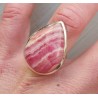 Zilveren ring gezet met druppelvormige Rhodochrosiet 16.5 mm