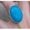Zilveren ring gezet met ovale Smithsoniet maat 17.3 mm