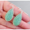 Zilveren oorbellen met uitgesneden aqua Chalcedoon