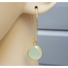 Vergulde oorbellen met lime groene Chalcedoon druppel