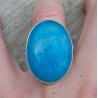 Zilveren ring gezet met ovale Smithsoniet maat 17.3 mm