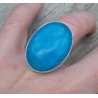 Zilveren ring gezet met ovale Smithsoniet maat 17.3 mm