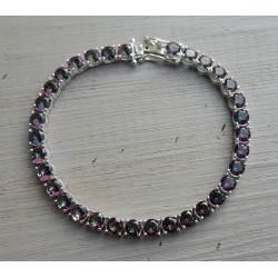 Zilveren armband gezet met ronde Mystic Topazen