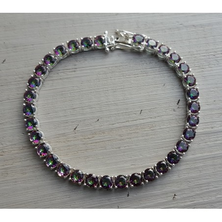 Zilveren armband gezet met ronde Mystic Topazen