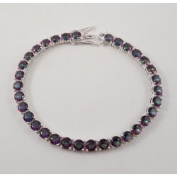 Zilveren armband gezet met ronde Mystic Topazen
