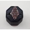 Zilveren ring gezet met ronde Granaten maat 19 mm