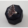 Zilveren ring gezet met ronde Granaten maat 19 mm