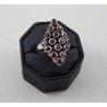 Zilveren ring gezet met ronde Granaten maat 19 mm