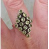 Zilveren ring gezet met Peridot maat 19 mm