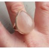 Zilveren ring met brede druppelvormige cabochon Rozenkwarts 19 m