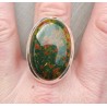Zilveren ring met brede ovale Bloedsteen 18.5 mm
