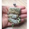 Zilveren edelsteen hanger met Peridot en Oceaan Jaspis