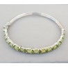 Zilveren armband / bangle gezet met Peridot