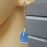Oorbellen met blauwe Kattenoog