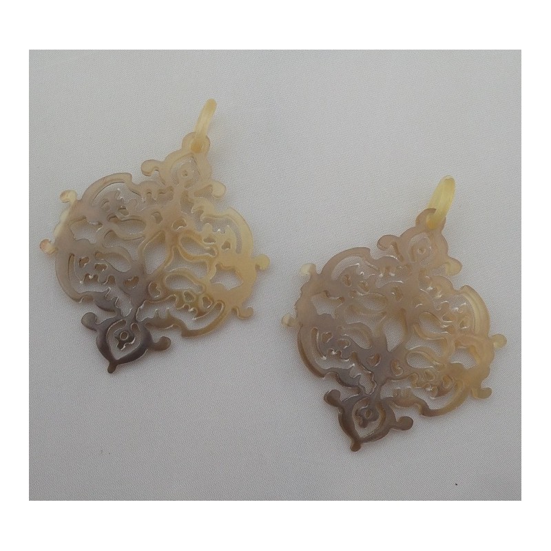 Hanger set bruine Buffelhoorn 005