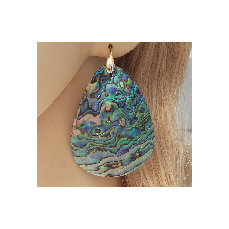 Oorbellen met grote Abalone schelp