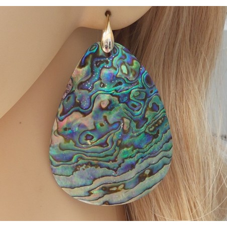 Oorbellen met grote Abalone schelp